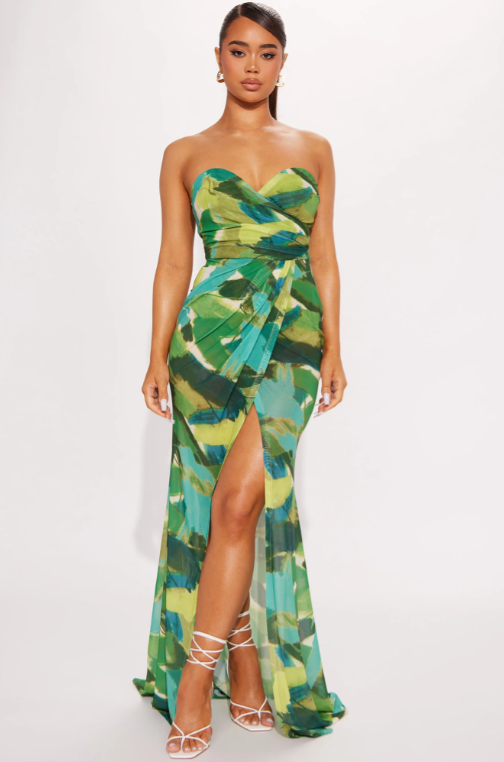 VESTIDO CABO VERDE ESTAMPADO STRAPLESS