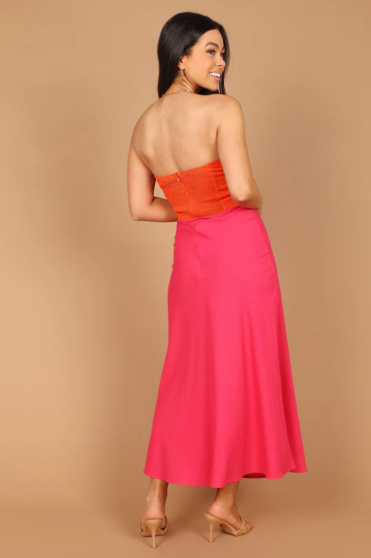 VESTIDO DELIA FIUSHA Y NARANJA