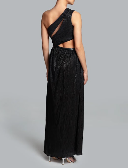 vestido de noche Ghrail un hombro largo