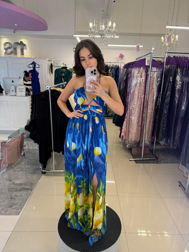 VESTIDO COCO BEACH AZUL ESTAMPADO