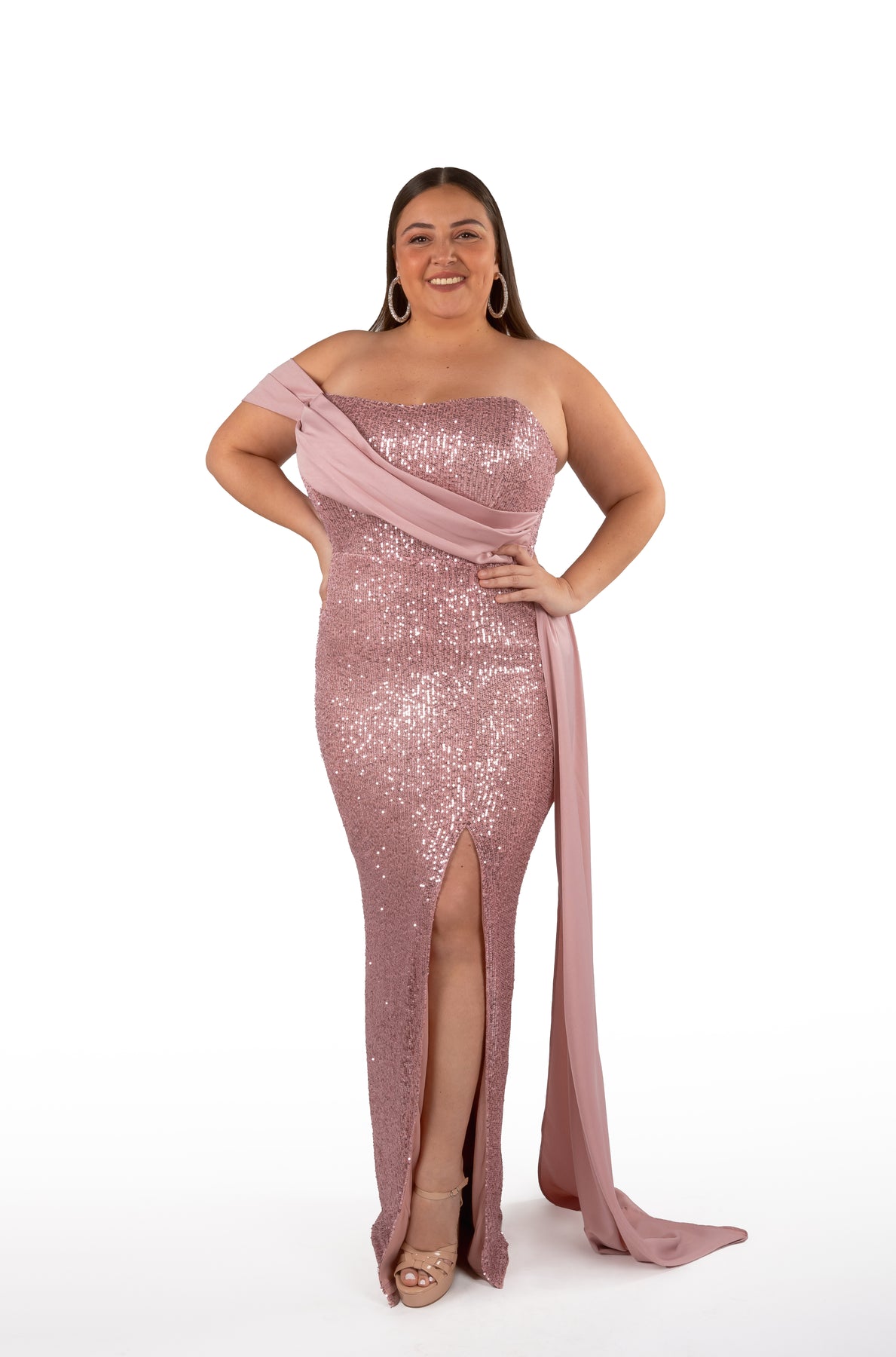 Vestido Fiesta Vestido De Lentejuelas Rosa Shun Vestido Rosa De