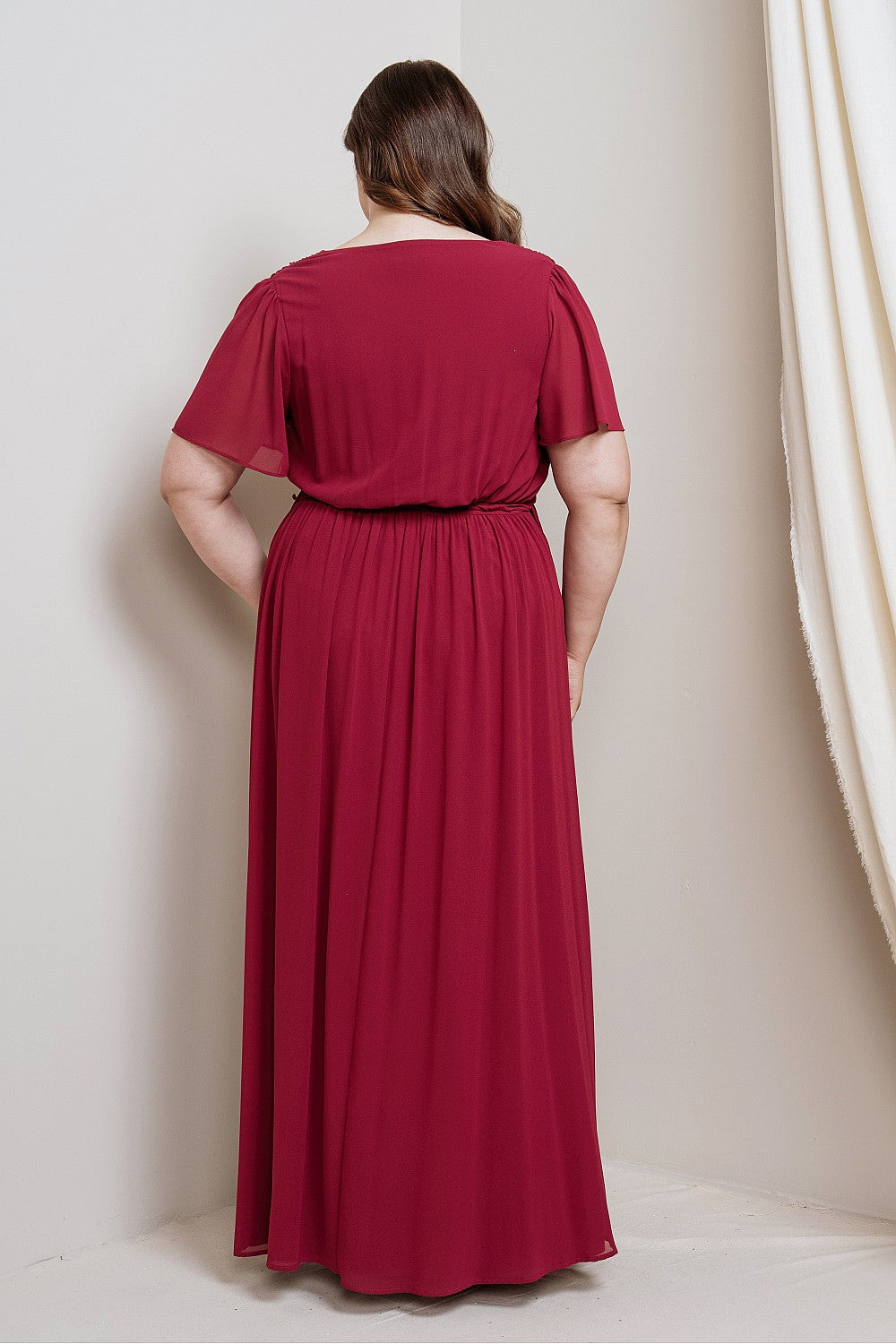 Vestido de noche Tori wine curvy renta