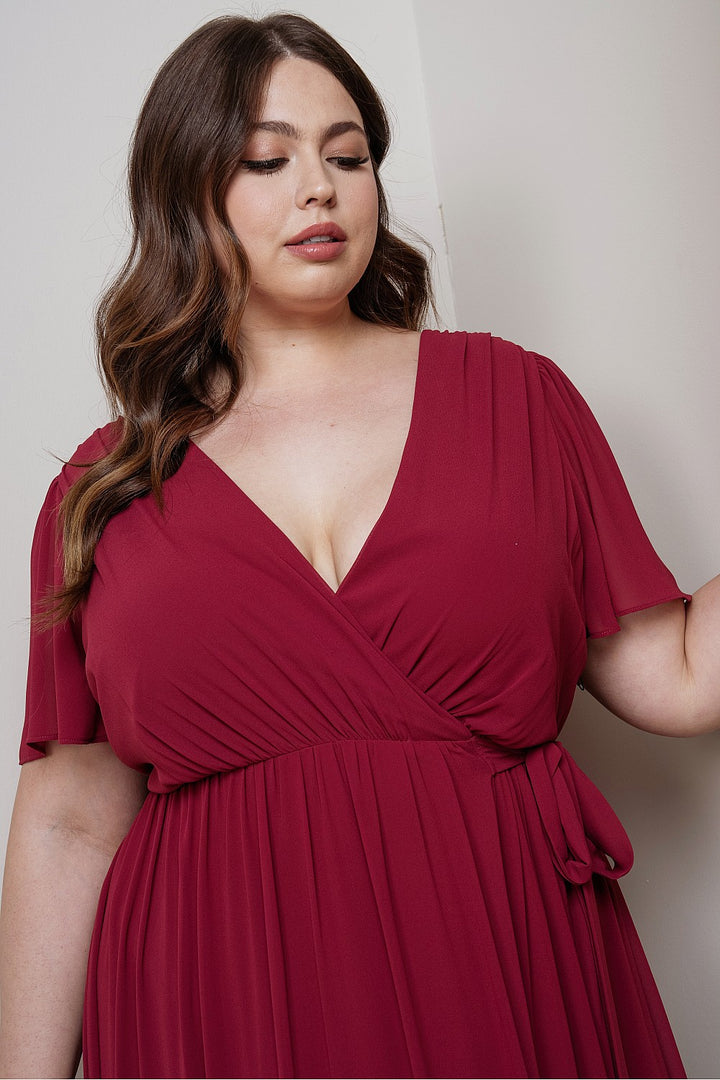 Vestido de noche Tori wine curvy renta