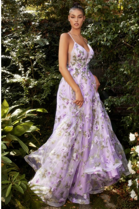 VESTIDO FREDA MORADO FLORAL TUL