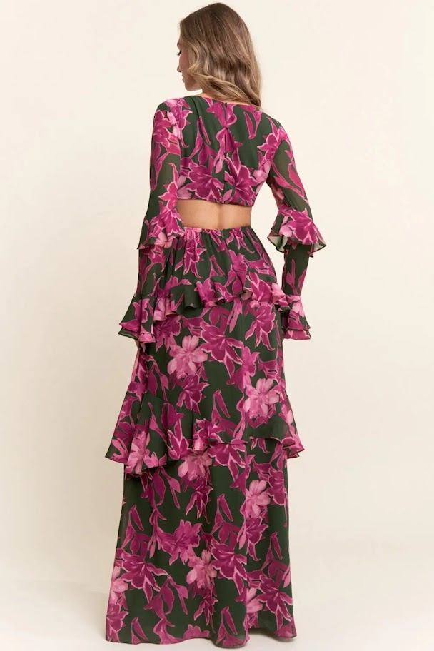 Vestido de fiesta Toledo fresco multicolor manga larga