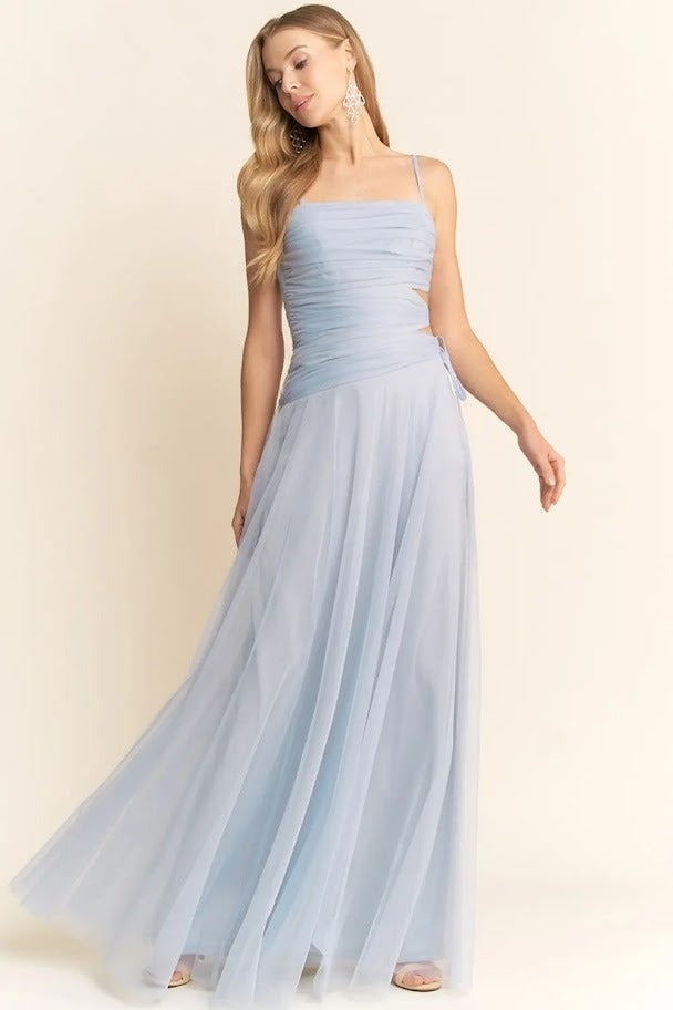 Vestido de fiesta Niza Dusty tul tirantes delgados