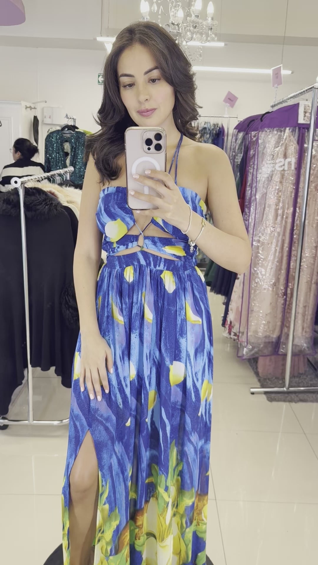 VESTIDO COCO BEACH AZUL ESTAMPADO