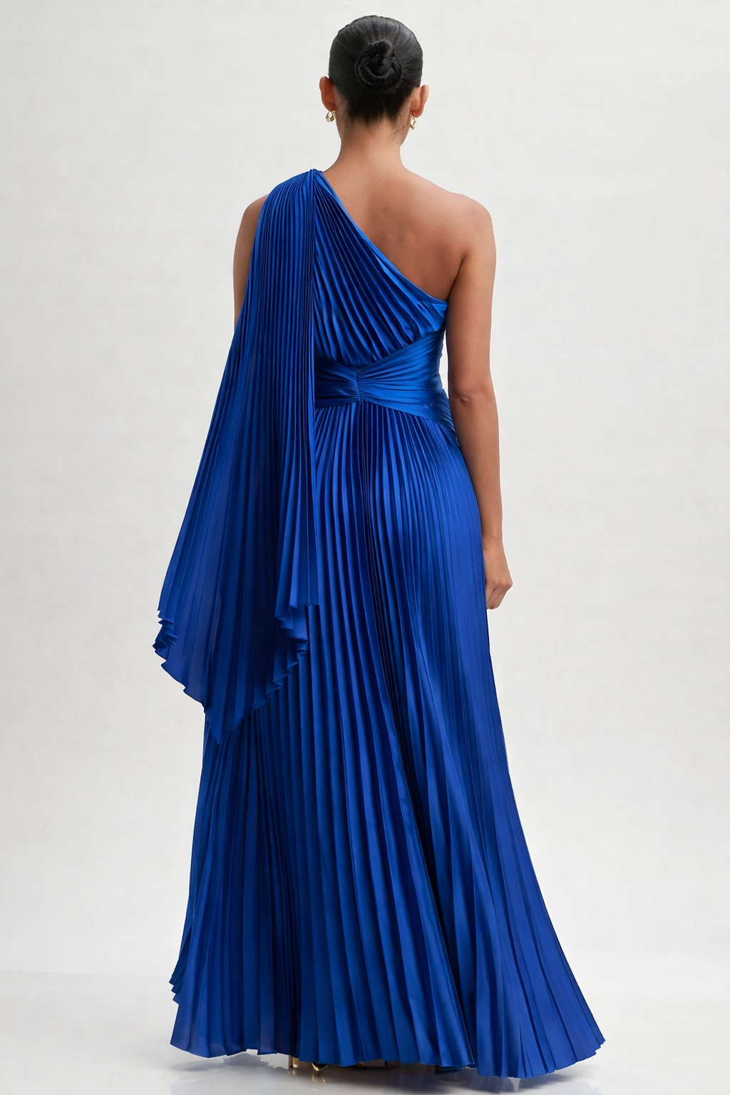 Vestido Atenea azul rey un hombro