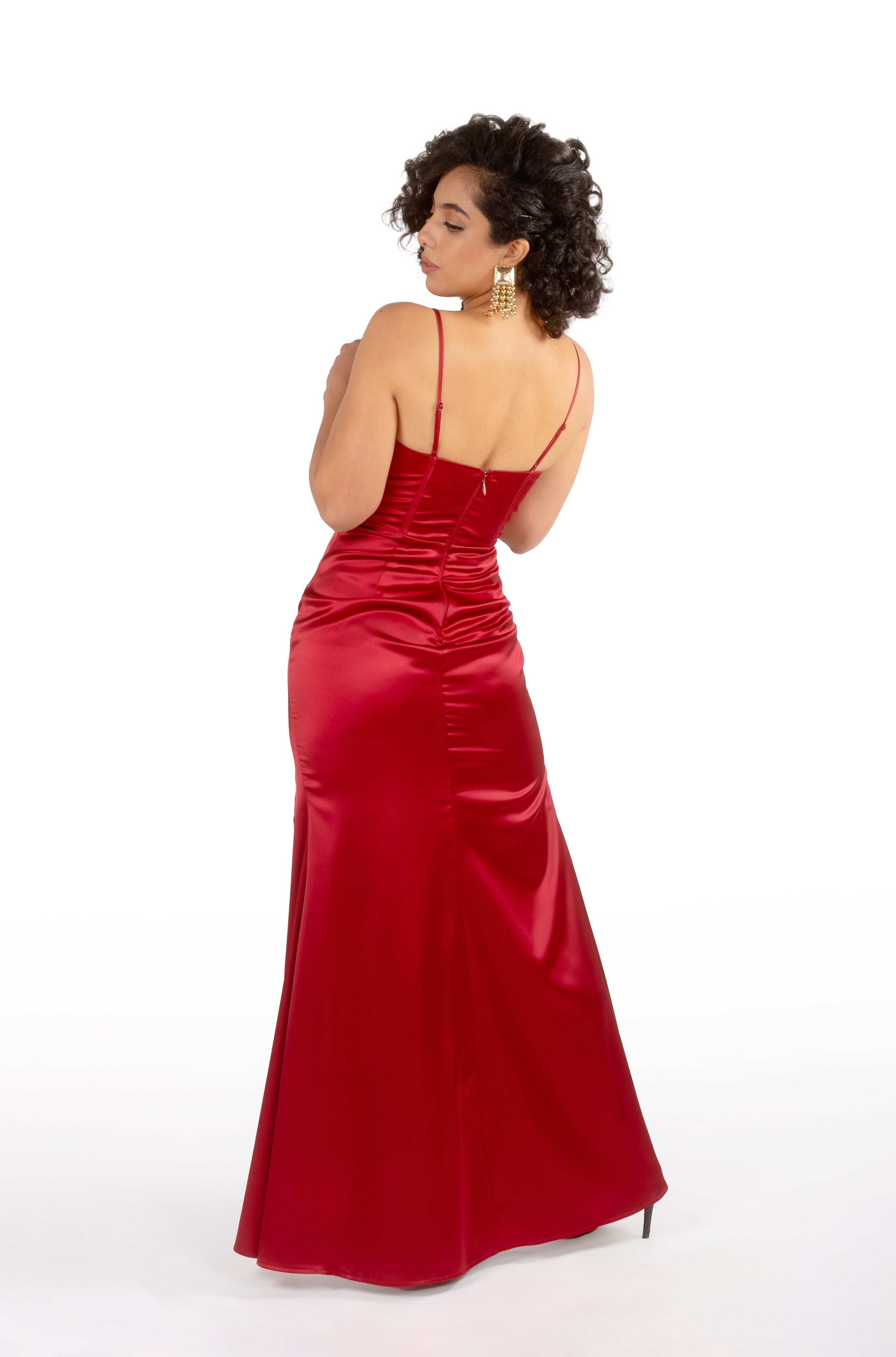 XIOMARA VESTIDO ROJO LARGO SATIN L Red