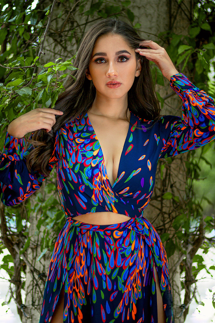 Jin Vestido Azul Largo